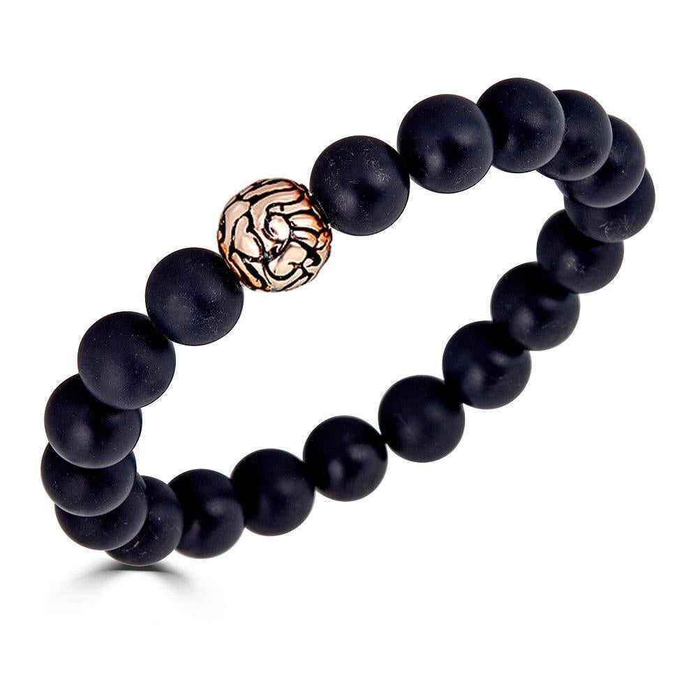 Rose Gold KeyDesign Beaded Bracelet, 8mm