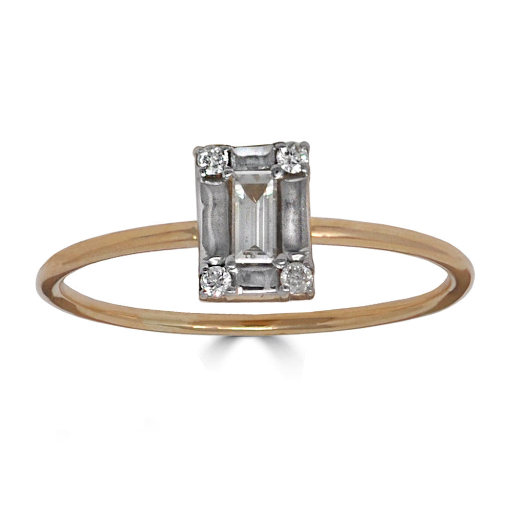 Mini Baguette-Cut Diamond Ring