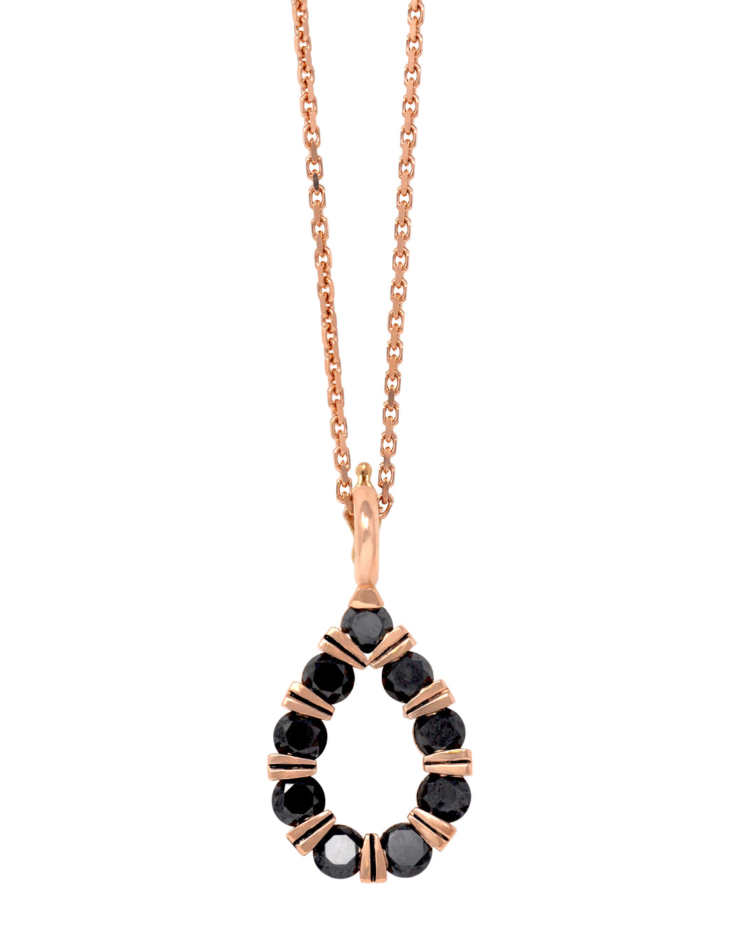 Black Diamond Tension TearDrop Pendant Necklace