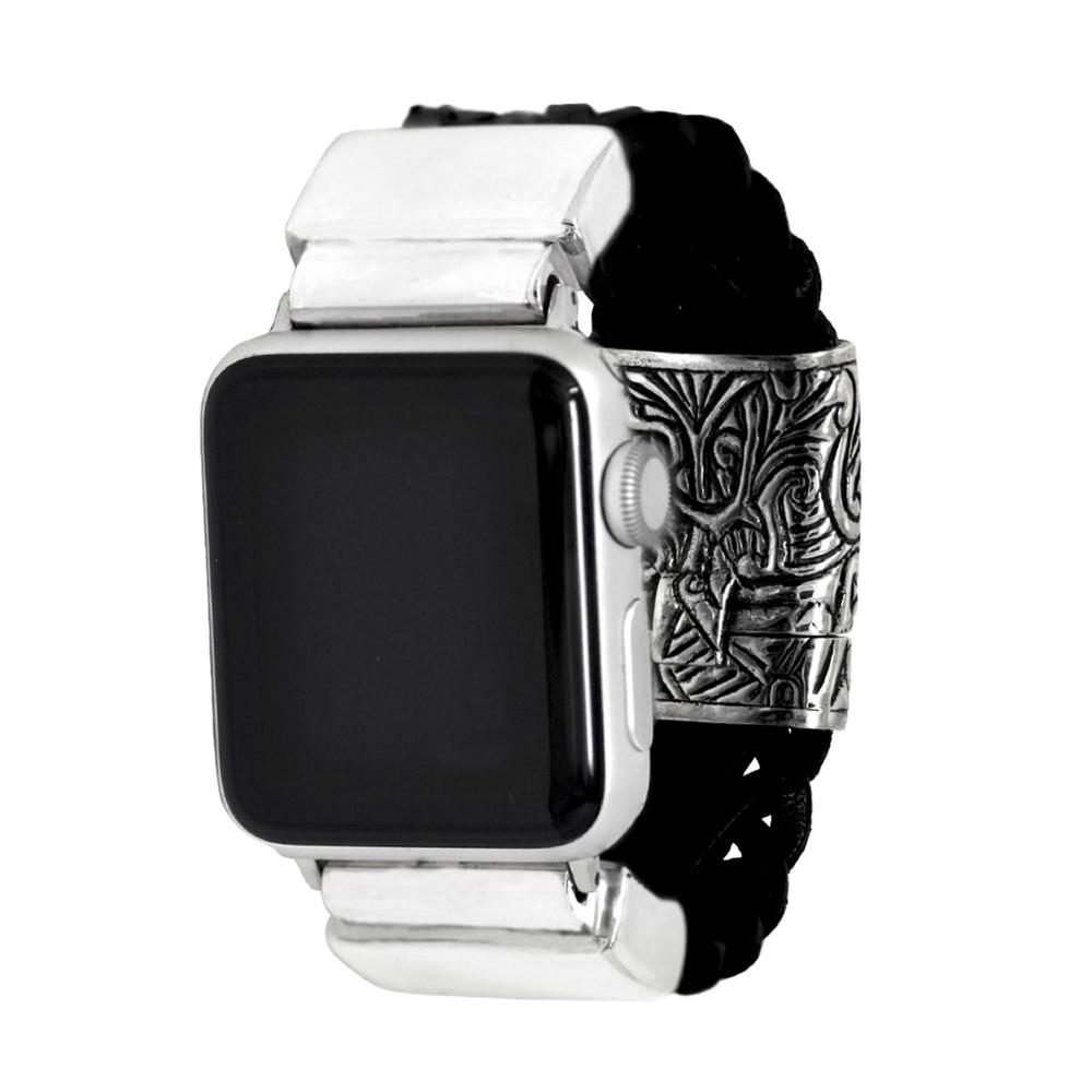 Weaved Leather Bracelet Keydesign Clasp Apple Watch Band